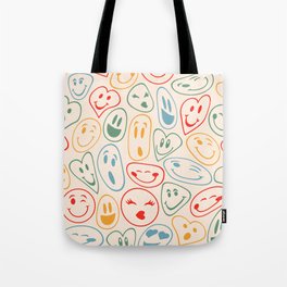 Emotion Icons Tote Bag | Expressions, Popart, Icons, Smileyface, Colorful, Cheeky, Graphicdesign, Happy, Winkingface, Laugh 