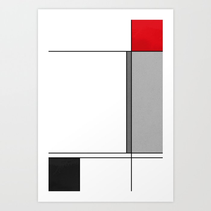 Minimalist Abstract Black and Red Art Print