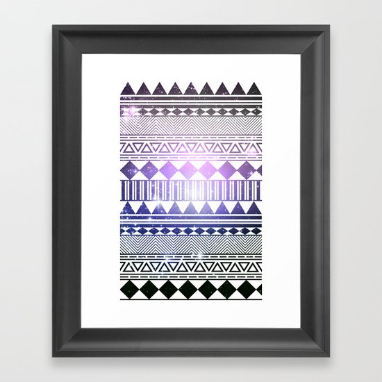 galaxy navajo tribal pattern Framed Art Print