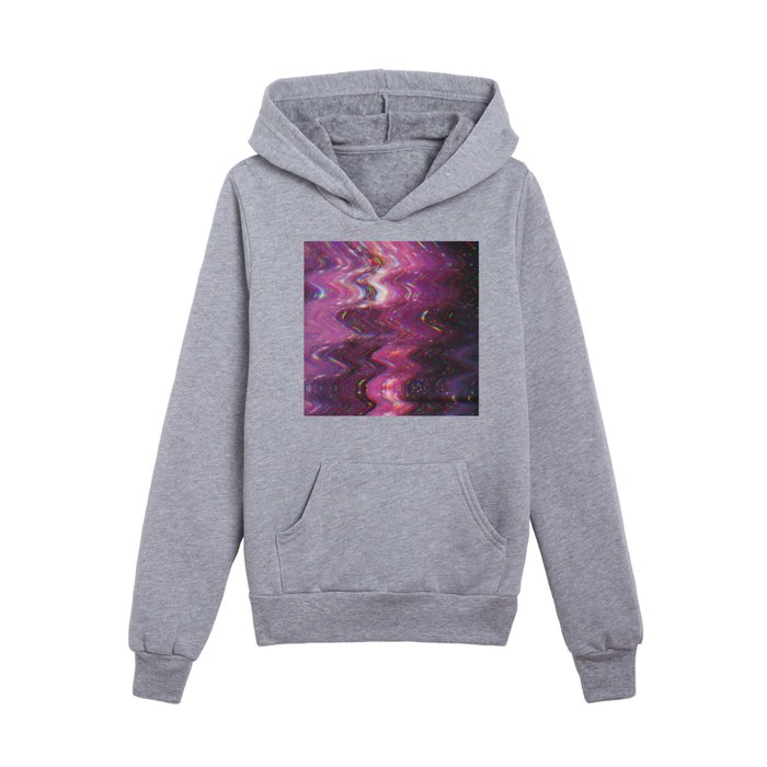 Wobbly Galaxy of Stars, Purple and Magenta Kids Pullover Hoodie