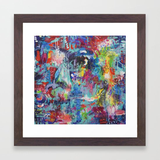 Lady In The Garden Abstract Painting Framed Art Print By
