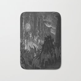 Satan takes his throne in Hell Gustave Dore Bath Mat