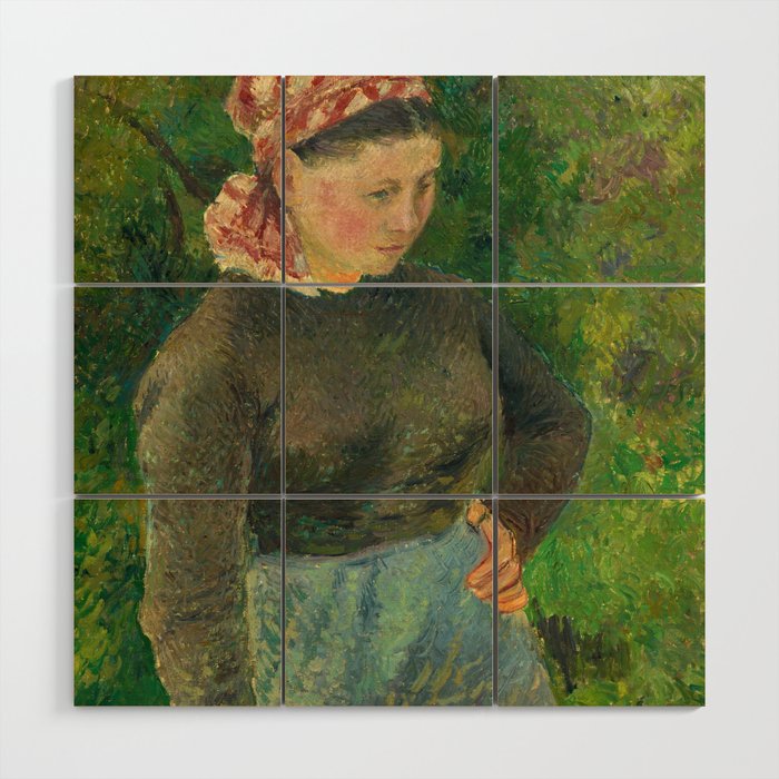 Peasant Woman, 1880 by Camille Pissarro Wood Wall Art