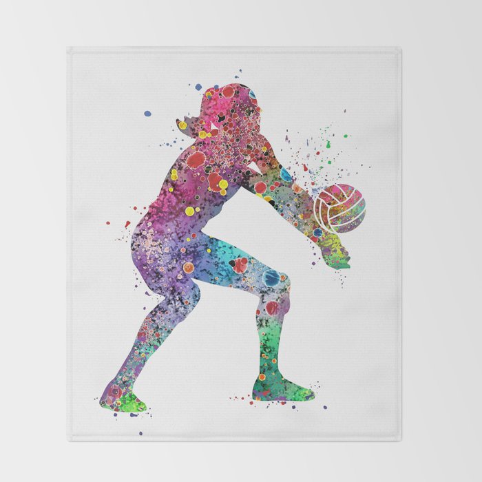 Volleyball Girl Watercolor Print Girls Room Decor Volleyball