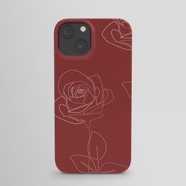 Ruby Rose / Dark red flower line drawing / Explicit Design iPhone Case