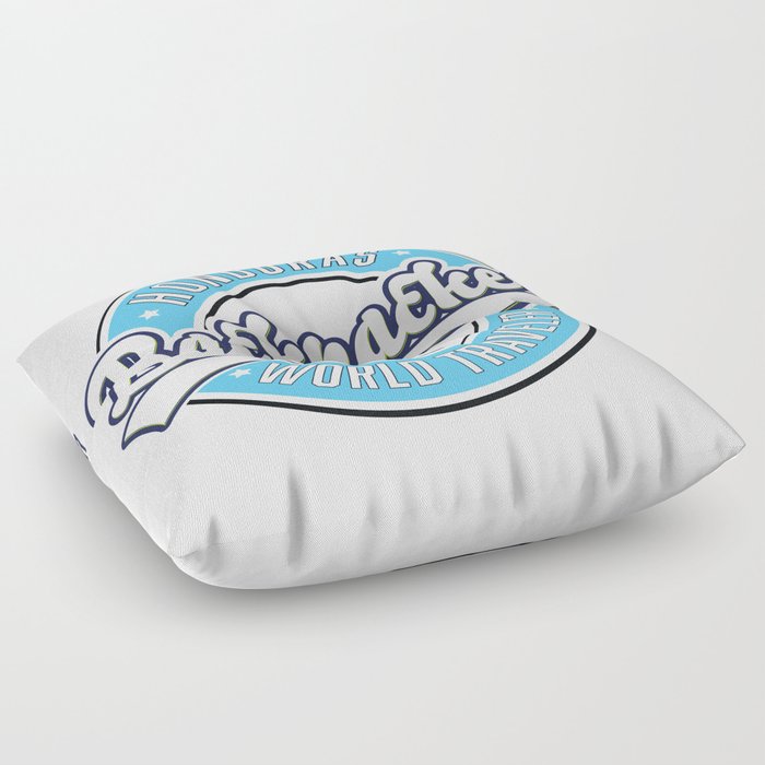 Honduras backpacker world traveler logo. Floor Pillow