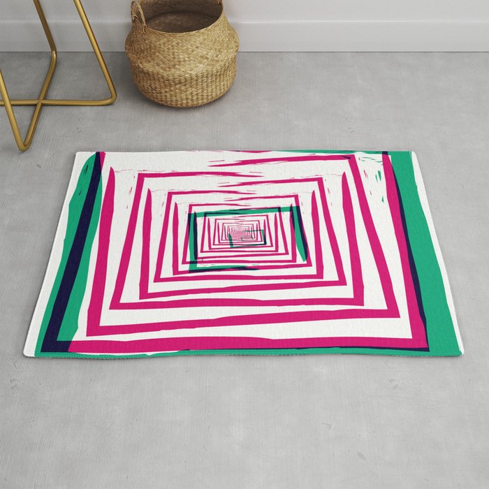 Pink Paint abstract pattern stripes Rug