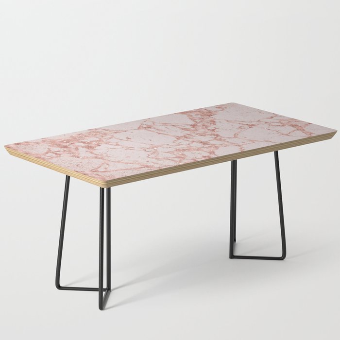 Pink Rose And Glitter Marble Collection Coffee Table