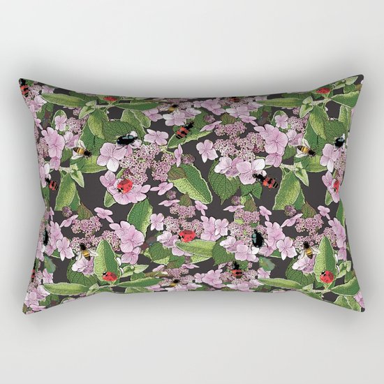 Floral insects pattern Rectangular Pillow