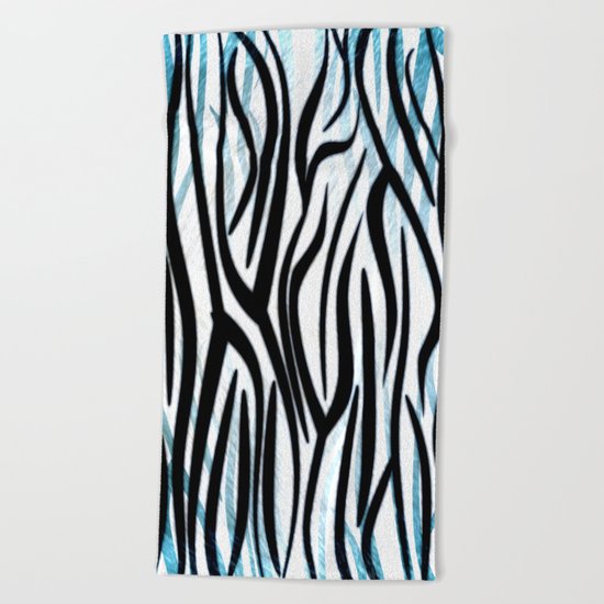 Abstract Zebra Print Beach Towel