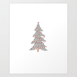 Pine tree christmas/ winter illustration Art Print
