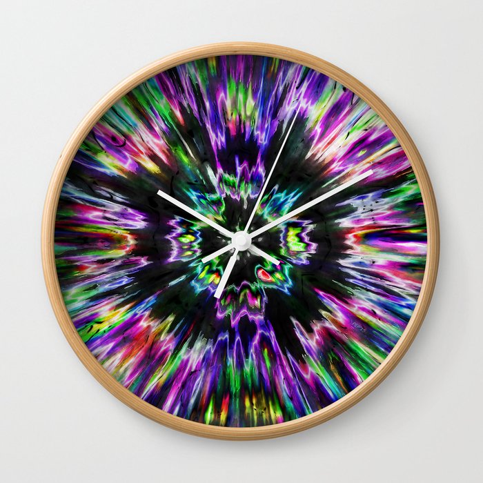 Colorful Tie Dye Abstract Wall Clock