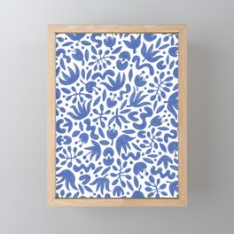 Blue Florals | Hand Painted Pattern Framed Mini Art Print