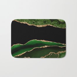 Beautiful Emerald And Gold Marble Design Bath Mat