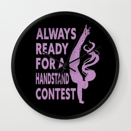 Gymnast Gymnastic Ready For Handstand Contest Gift Wall Clock