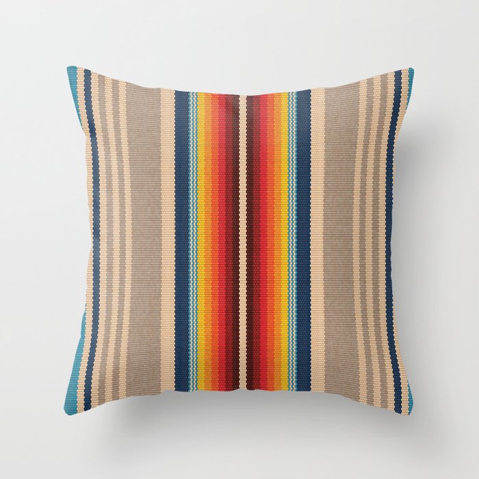 Seamless pattern with colorful serape stripes Throw Pillow