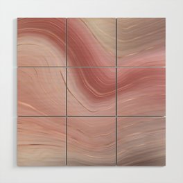 Pink Rose Gold Agate Geode Luxury Wood Wall Art
