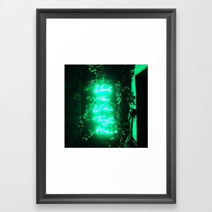 Wild Thing Green Neon Sign Photo Framed Art Print