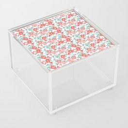 coral pink and mint green evening primrose flower meaning youth and renewal  Acrylic Box