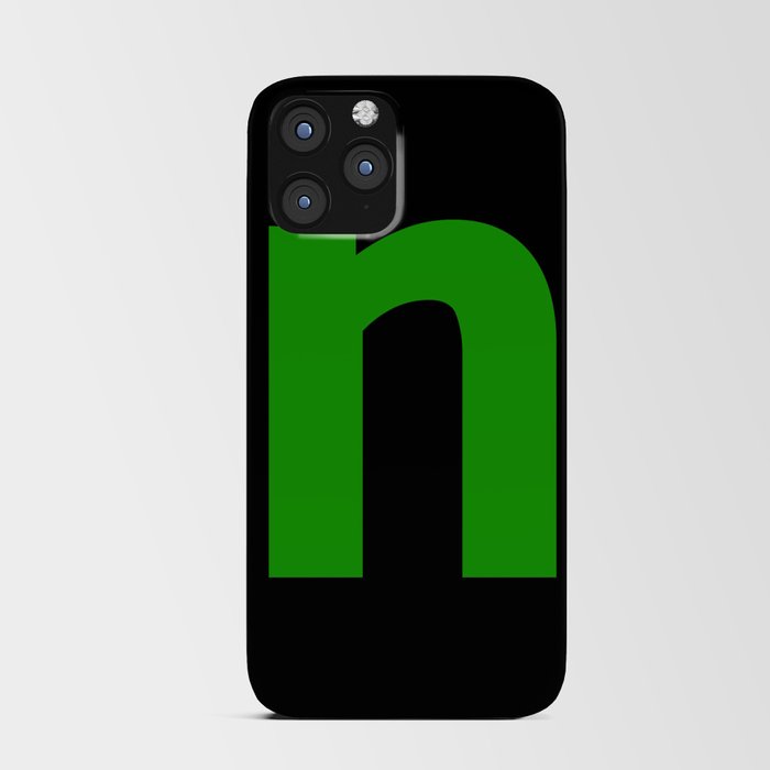 letter N (Green & Black) iPhone Card Case
