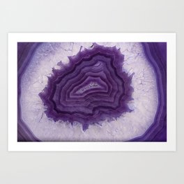 Purple Agate and crystals Art Print