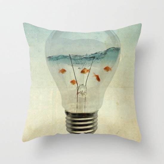 blue sea thinking Throw Pillow
