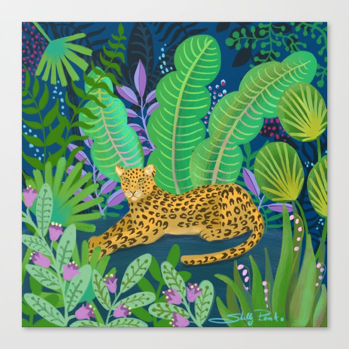 Jungle Leopard in the Evening Canvas Print