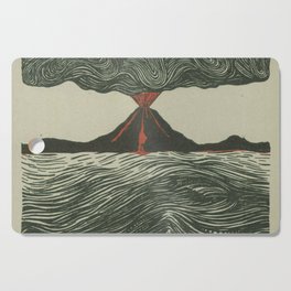 Volcano Woodcut Cutting Board