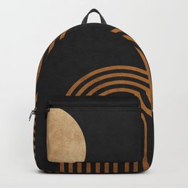 Midnight Jazz - Minimal Geometric Abstract - Black 2 Backpack | Hollywoodglam, Midcenturymodern, Abstract, Stylish, Boho, Eclectic, Contemporary, Shapes, Nordic, Arch 