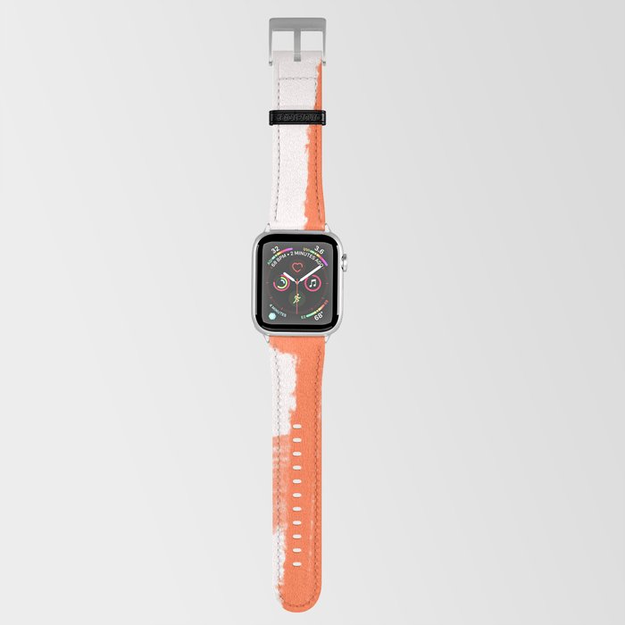 Abstract Minimalist Painted Brushstrokes 1 in Orange  Apple Watch Band