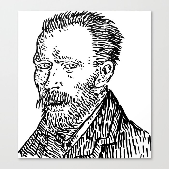 Van Gogh White Canvas Print