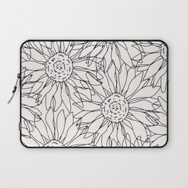 Black And White Sunflowers Laptop Sleeve