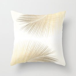 Palm leaf synchronicity - gold Throw Pillow
