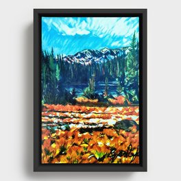 SNOWMELT - Original Mountains Art Drawing Framed Canvas