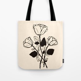 roses b&w Tote Bag