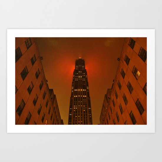 Rockefeller Center in the Rain Art Print