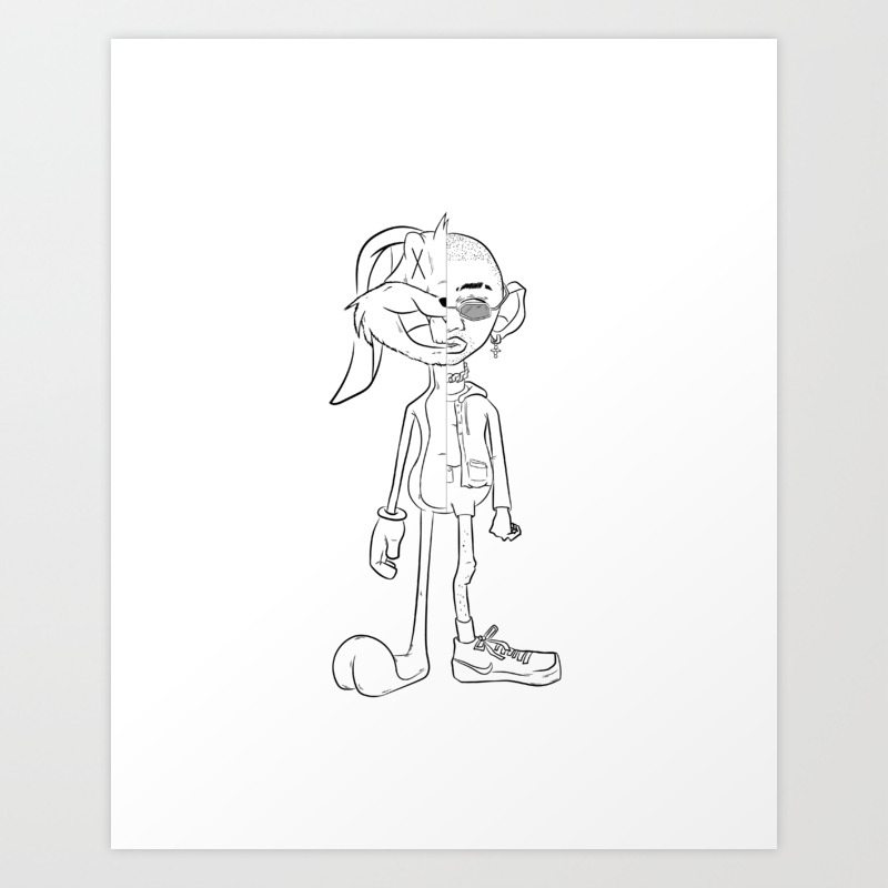 Bad Bunny X Kaws Art Print By Diazillos Society6