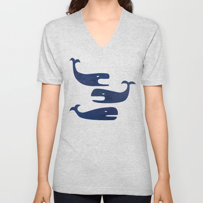 Whales V Neck T Shirt