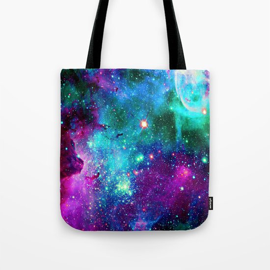 purple pink blue nebula Tote Bag