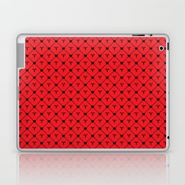 Red Aries love chains symbol pattern. Digital Illustration Background Laptop Skin