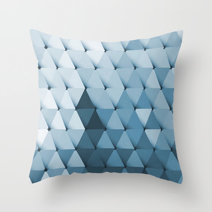 Triangles Ocean Turquoise Throw Pillow