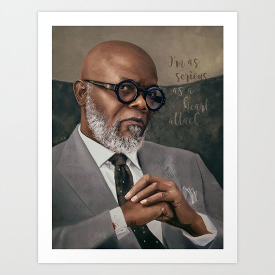Samuel L. Jackson - Serious Art Print
