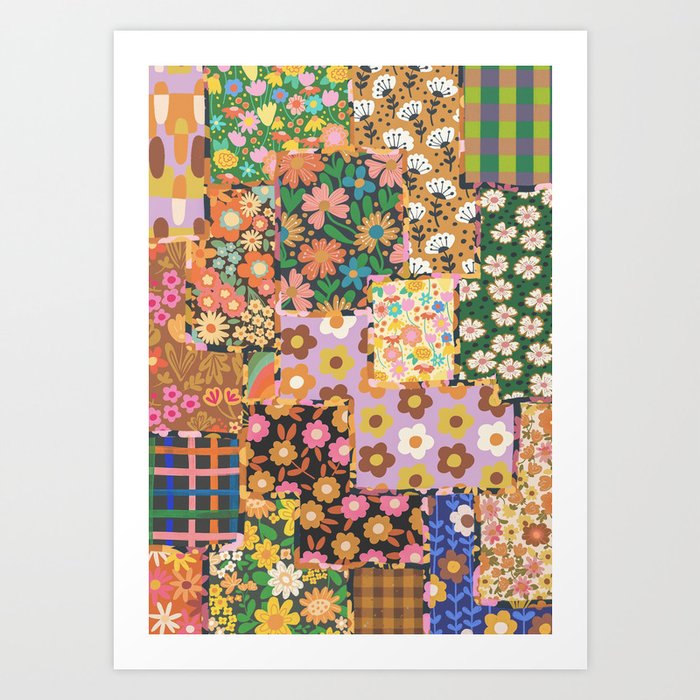 Hippie patchwork Art Print