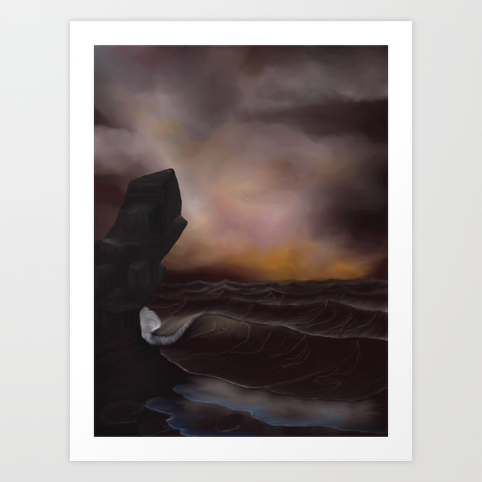A Stormy Ocean Art Print