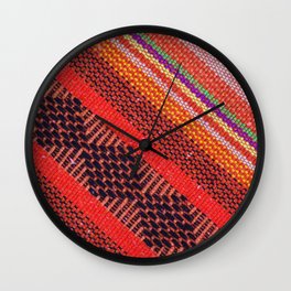 Colorful knitwear with multi color of the rope as a background. Wall Clock