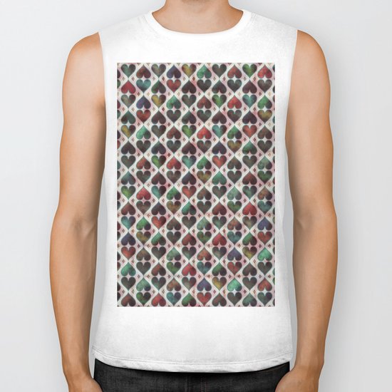 Colorful Love Pattern XIV Biker Tank