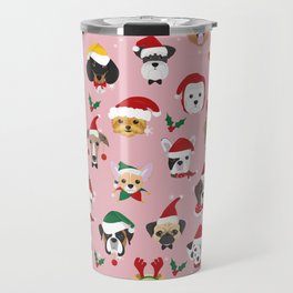 Christmas Dog Pattern Illustration Travel Mug