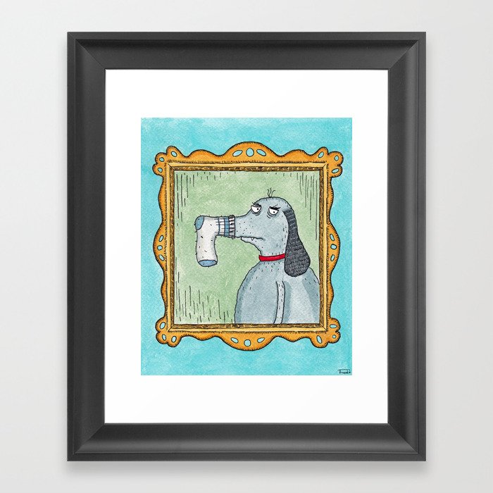 Sock-Dog Framed Art Print