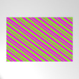[ Thumbnail: Fuchsia and Green Colored Striped/Lined Pattern Welcome Mat ]