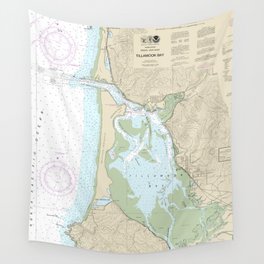 Tillamook Bay Oregon Nautical Chart 18558 Wall Tapestry